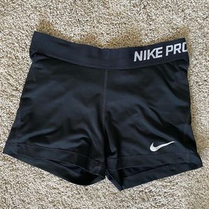 Nike Pro High-Wasted Black Athletic Shorts